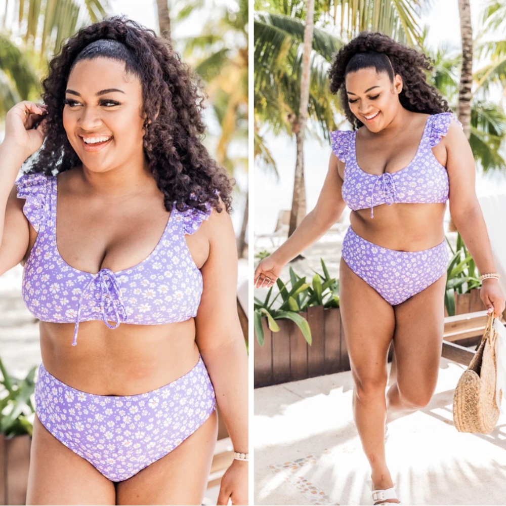 Pink Lily bikini (top & bottom)